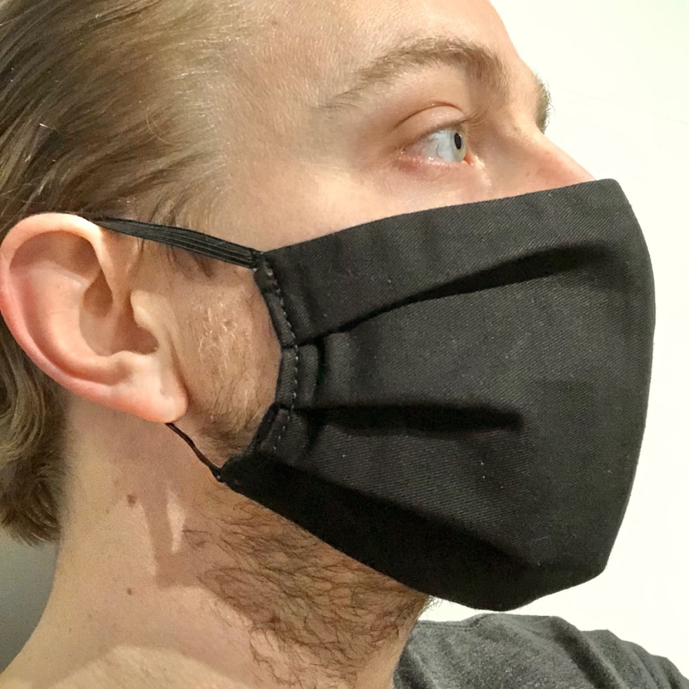 Washable 100% Cotton Denim Black FaceMask Covering